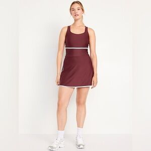 *OLD NAVY* Burgundy Powersoft Athletic Dress w/ White Trim NWT Size 2X